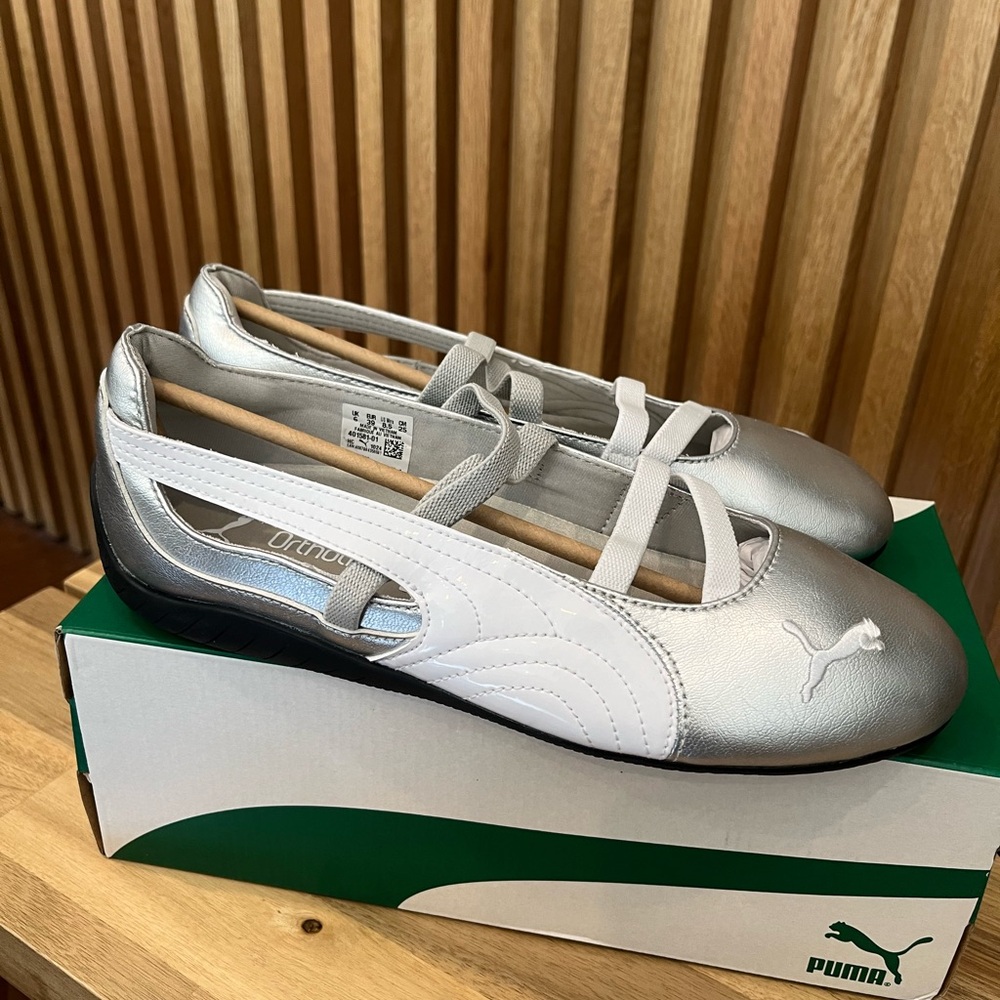BRAND NEW! Puma Speedcat Ballet Women's Silver Ballet Flats-US 8.5